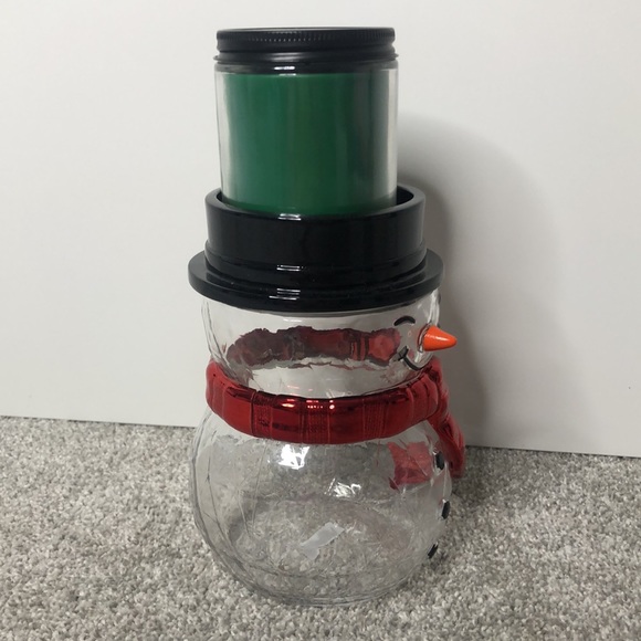 Bath & Body Works Clear Snowman Pedestal Single Wick Candle Holder - Picture 3 of 4